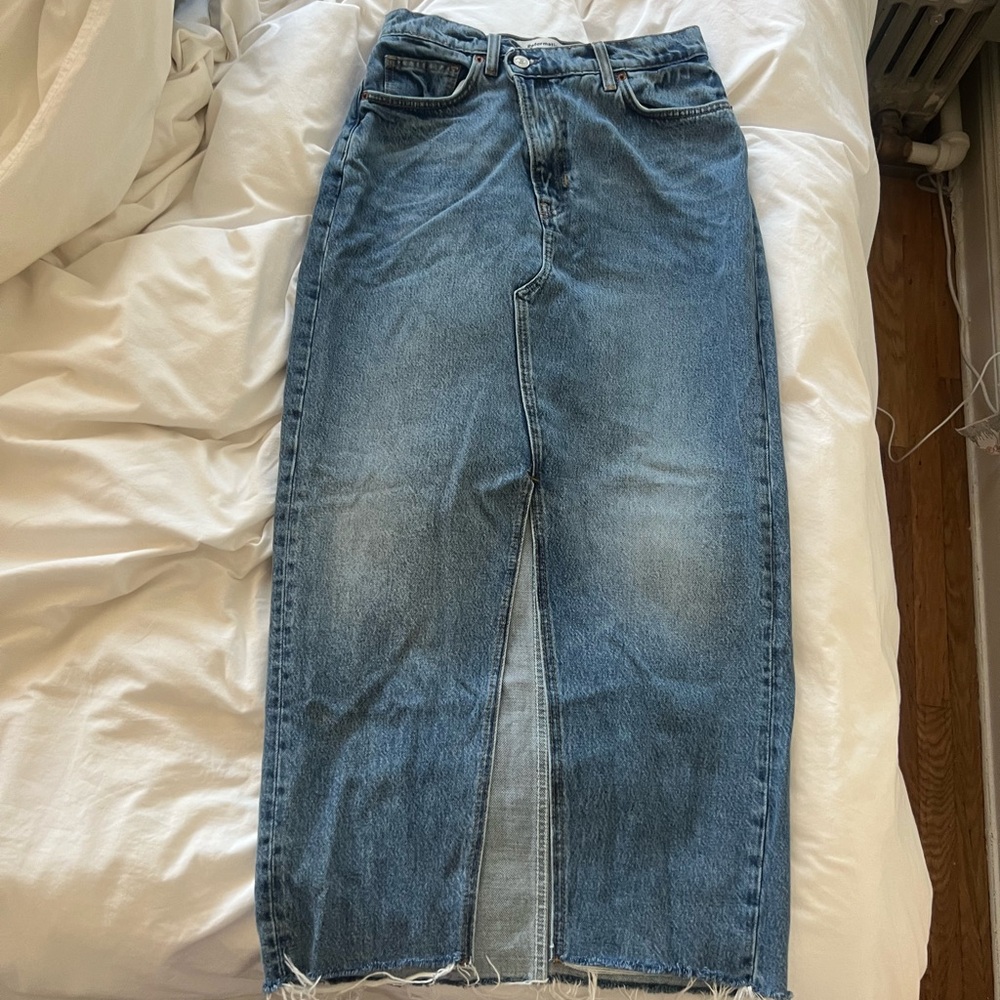 Reformation Nila Long Denim Skirt